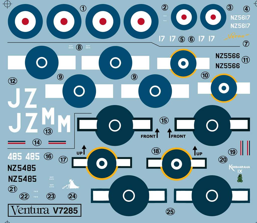 Ventura VA7285 1:72 RNZAF F4U-1D & FG-1D Corsairs, three options