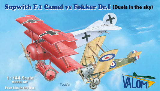 Valom VAL14421 1:144 Sopwith F.I Camel vs Fokker DR.I Triplane Duels in the sky
