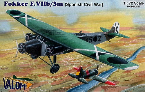 Valom VAL72054 1:72 Fokker F.VIIb/3m with decals for Spanish Civil War