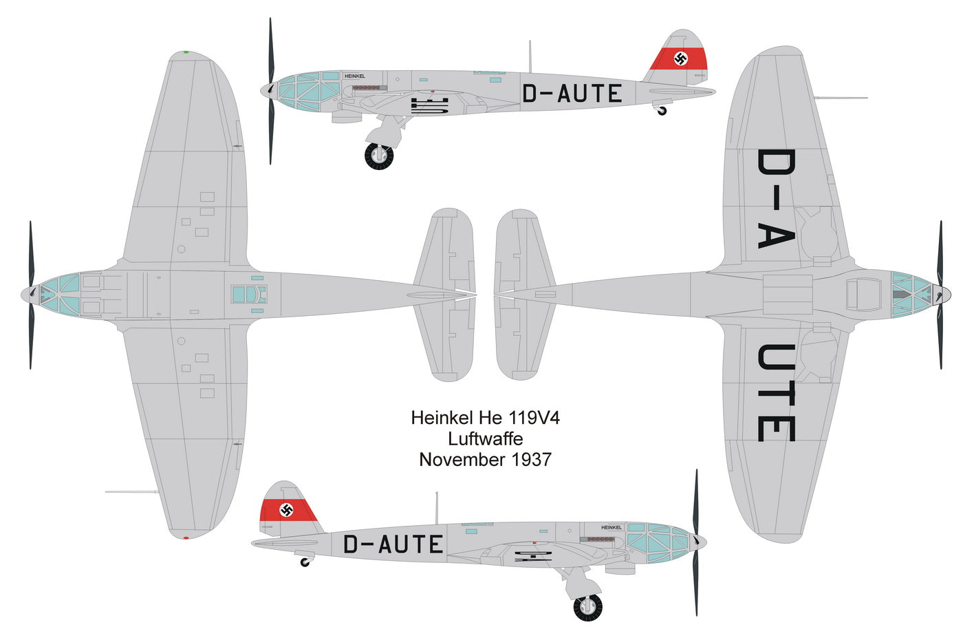Valom VAL72100 Heinkel He-119V-4 Luftwaffe D-AUTE 1:72