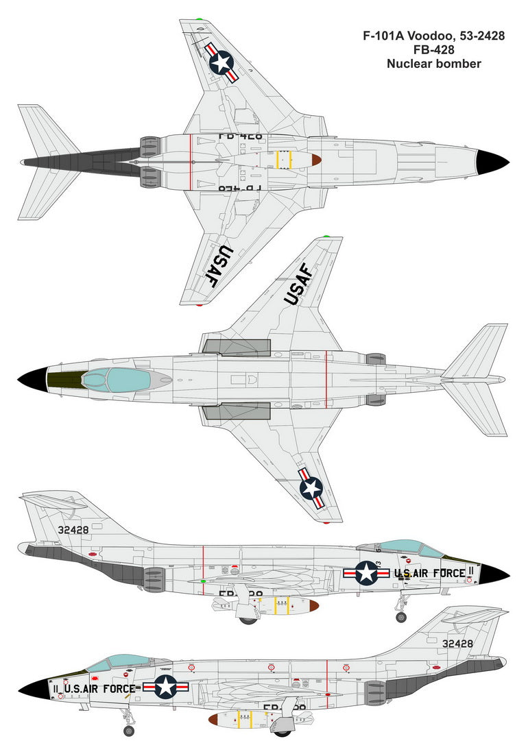 Valom VAL72124 McDonnell F-101A Voodoo w/ Nuclear Bomb 1:72