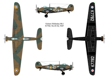 Valom VAL72158 1:72 Vickers Wellesley Mk.I decals for 45 Sqn & 76 Sqn