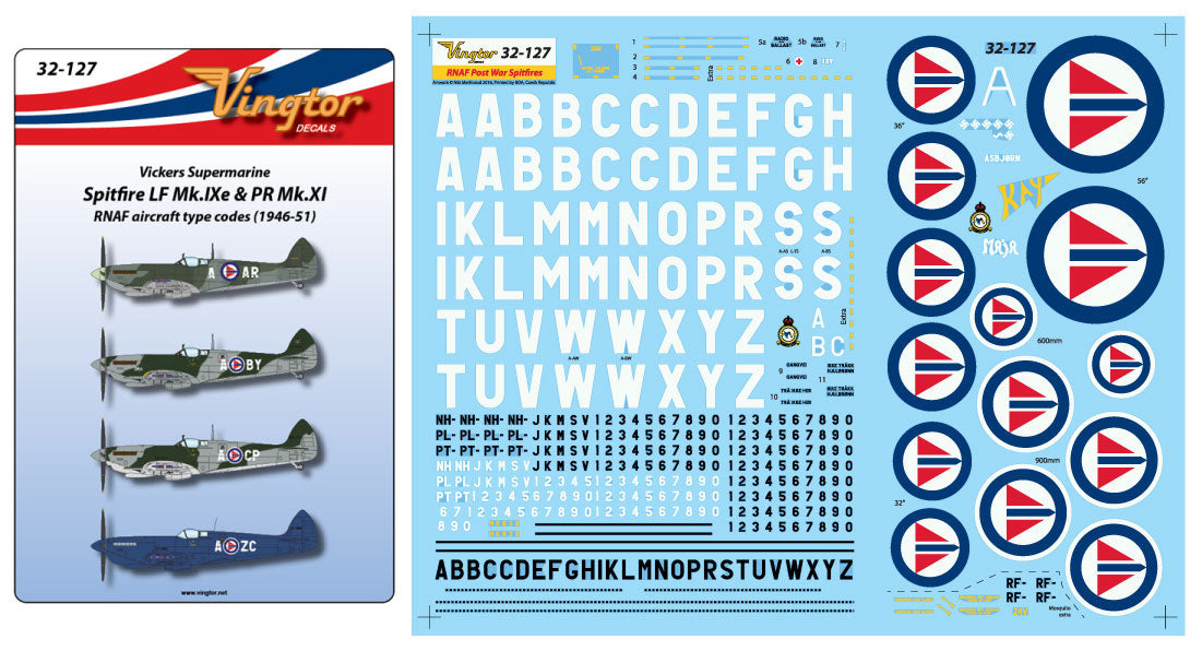 Vingtor Decals VTH32-127 1:32 Supermarine Supermarine LF Mk.IXe & PR Mk.XI