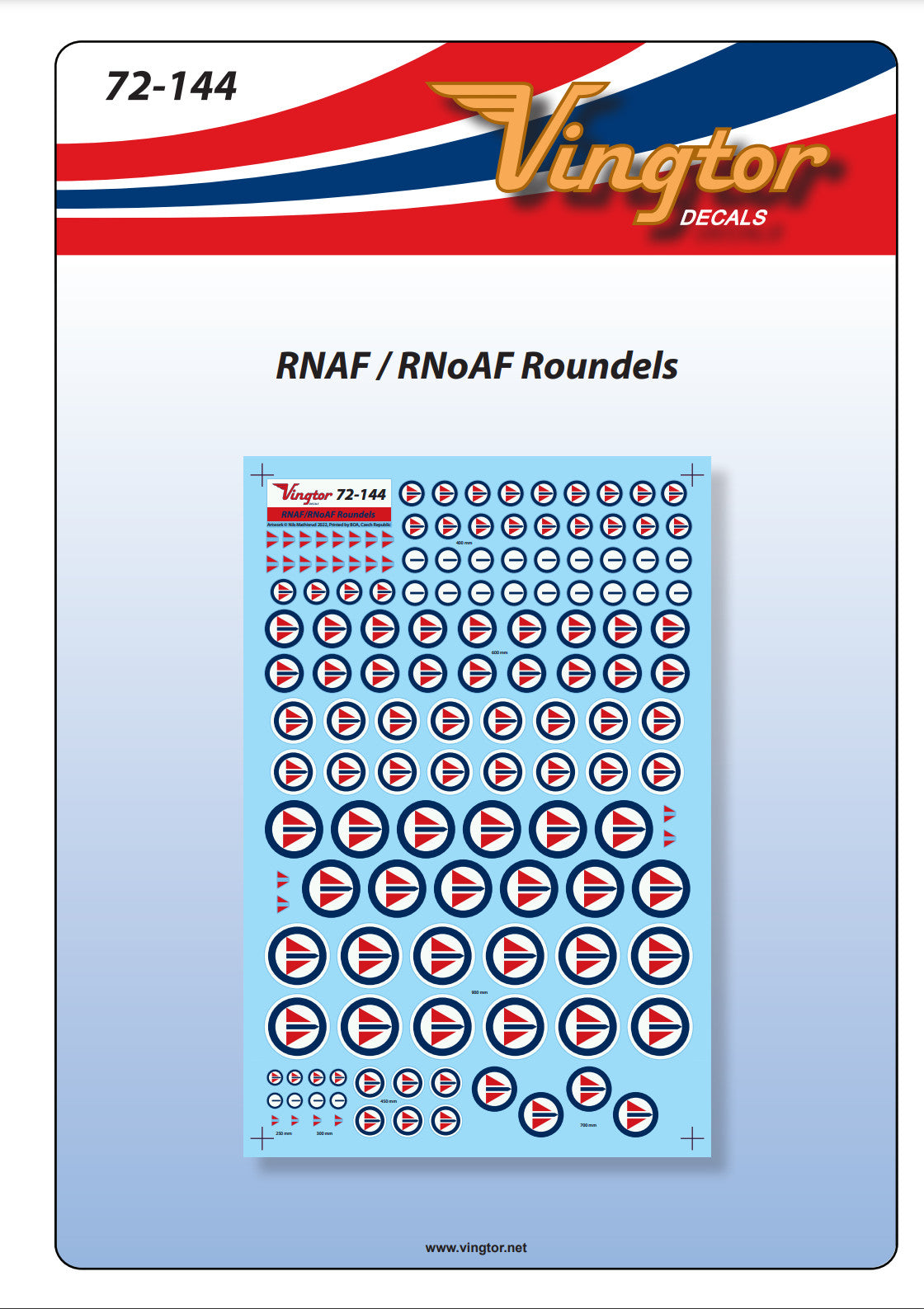 Vingtor Decals VTH72144 1:72 RNAF/RNoAF Roundels