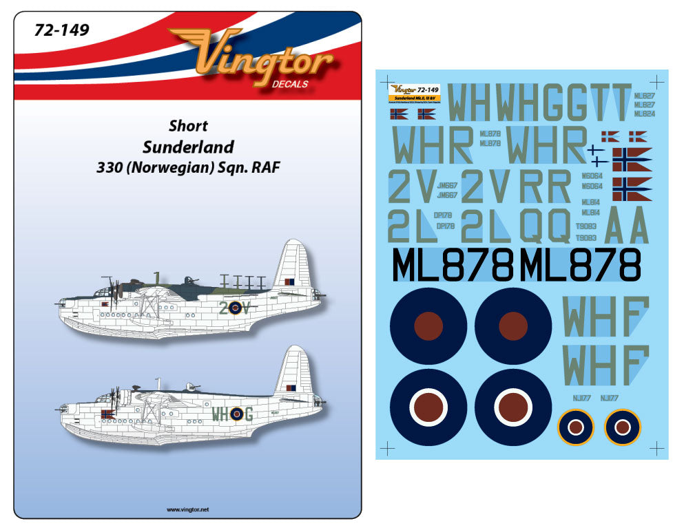 Vingtor Decals VTH72149 1:72 Short Sunderland
