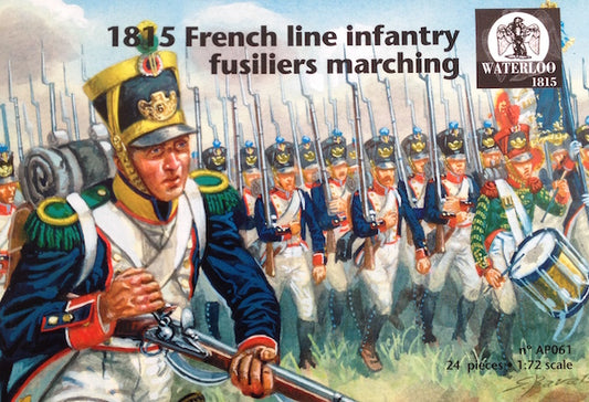 Waterloo 1815 WLAP061 1:72 1815 French Line Infantry Fuseliers marching x 24 pc