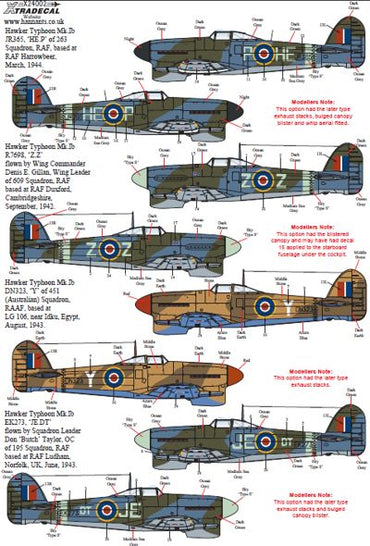 Xtradecal X24002 1:24 Hawker Typhoon Mk.Ib Car Door