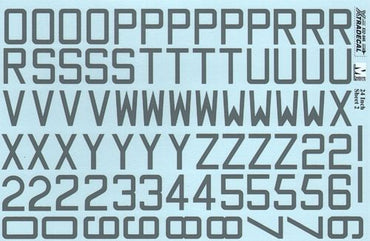 Xtradecal X32046 1:32 RAF Code Letters and Numbers 24' m/s/grey Double sheet
