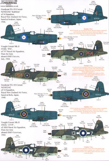 Xtradecal X48141 1:48 Vought F4U-1 Corsair II/Goodyear FG-1D