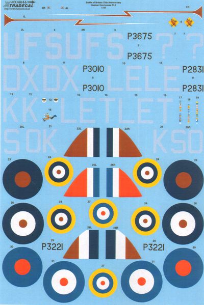 Xtradecal X48146 1:48 Hawker Hurricane Mk.I 1940 Battle of Britain Pt.2