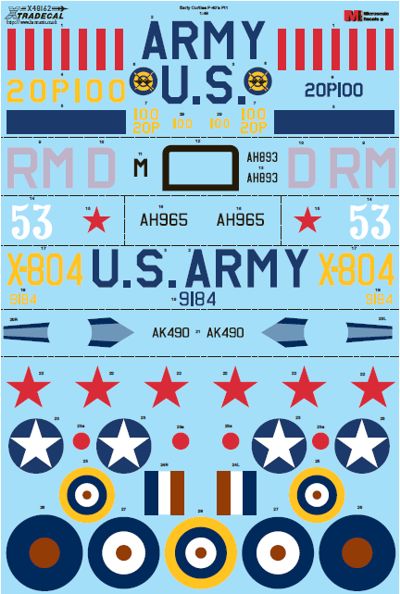 Xtradecal X48162 1:48 Curtiss P-40B Tomahawk