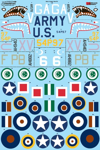 Xtradecal X48163 1:48 Curtiss P-40B Tomahawk