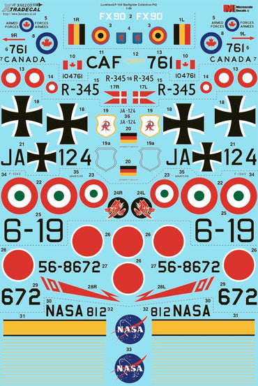 Xtradecal X48209 1:48 Lockheed F-104 Starfighter Collection Pt2