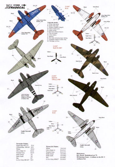 Xtradecal X72084 Douglas C-47 Dakota History of ZA947 1:72