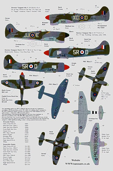 Xtradecal X72094 1:72 Hawker Tempest Mk.II and Mk.V