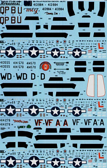 Xtradecal X72099 1:72 North-American P-51D Mustangs from the 4th FG