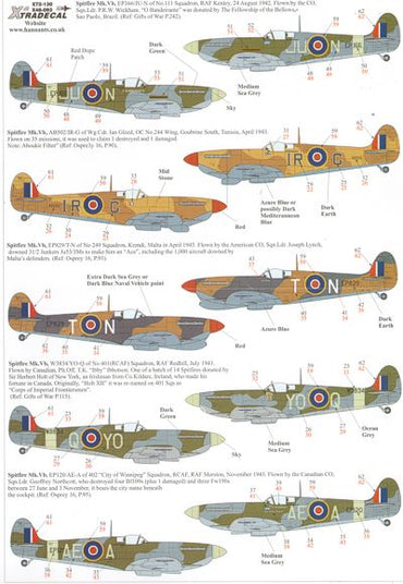 Xtradecal X72130 1:72 REPRINTED!! Supermarine Spitfire Mk.Vb