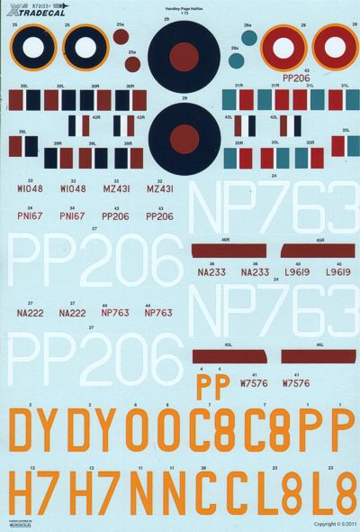 Xtradecal X72133 1:72 Handley-Page Halifax B.Mk.I/Mk.II and B.Mk.III