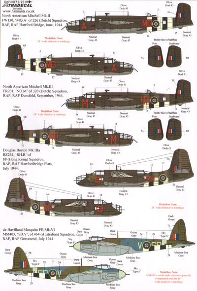 Xtradecal X72195 D-Day 70th Anniv Pt 2 RAF Multi-Engine and Glider 1:72