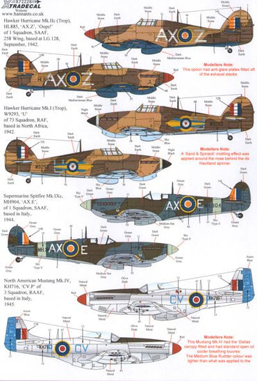 Xtradecal X72228 1:72 Fighters Over Africa and the Mediterranean Pt.1