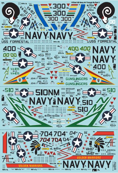 Xtradecal X72242 1:72 Colourful USN LTV A-7B/E Corsair Part 3