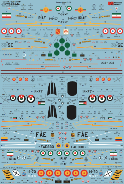 Xtradecal X72254 1:72 Dassault_Mirage F.1B Part 2 Two seaters