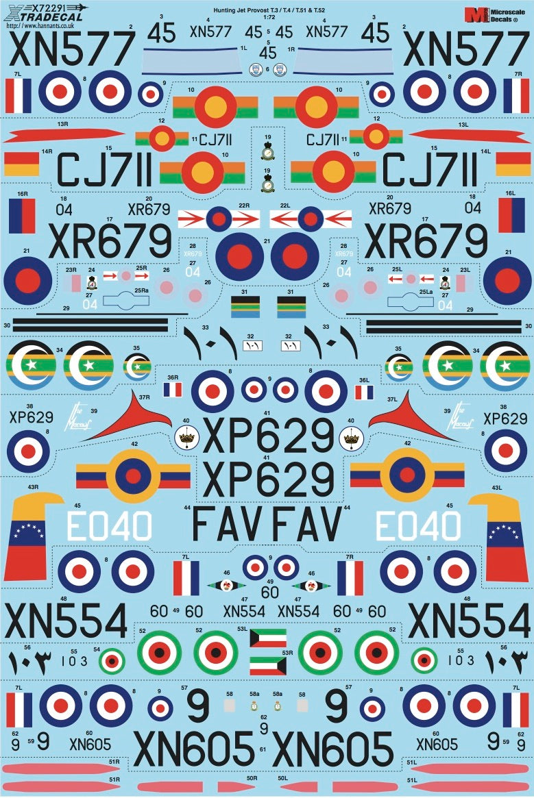 Xtradecal X72291 1:72 BAC Jet Provost T.3/T.3a/T4/ T51/T52