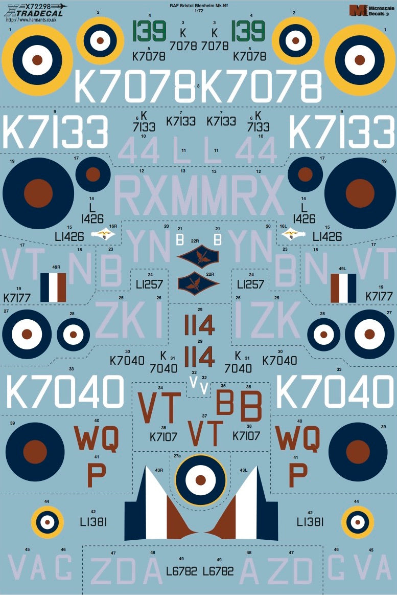Xtradecal X72298 1:72 Bristol Blenheim Mk.I/Mk.If