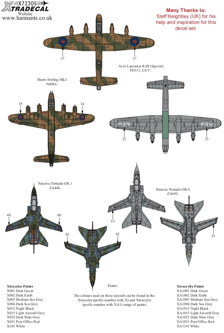 Xtradecal X72305 1:72 RAF XV Squadron History