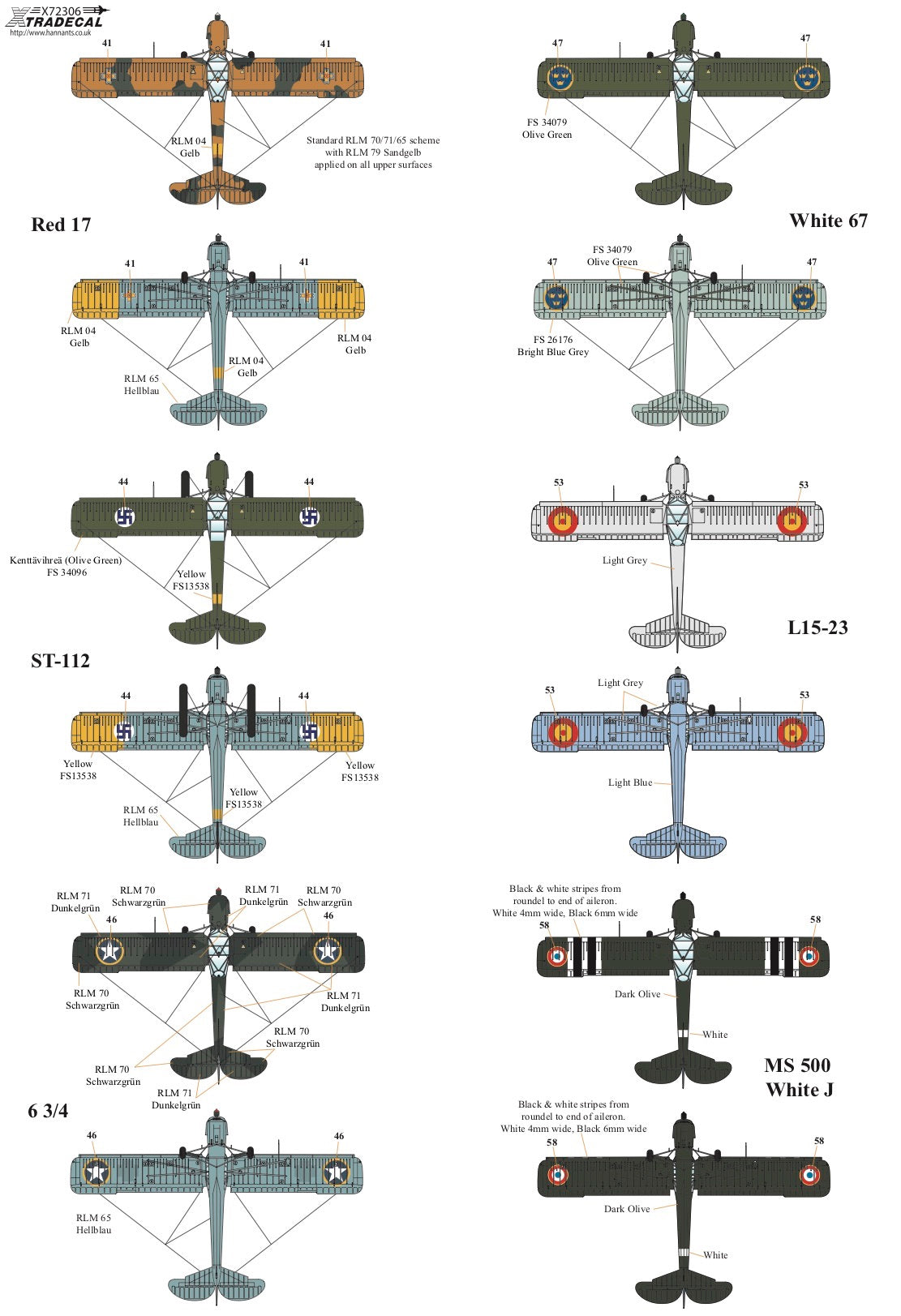 Xtradecal X72306 1:72 Fieseler Fi-156C-3 Storch