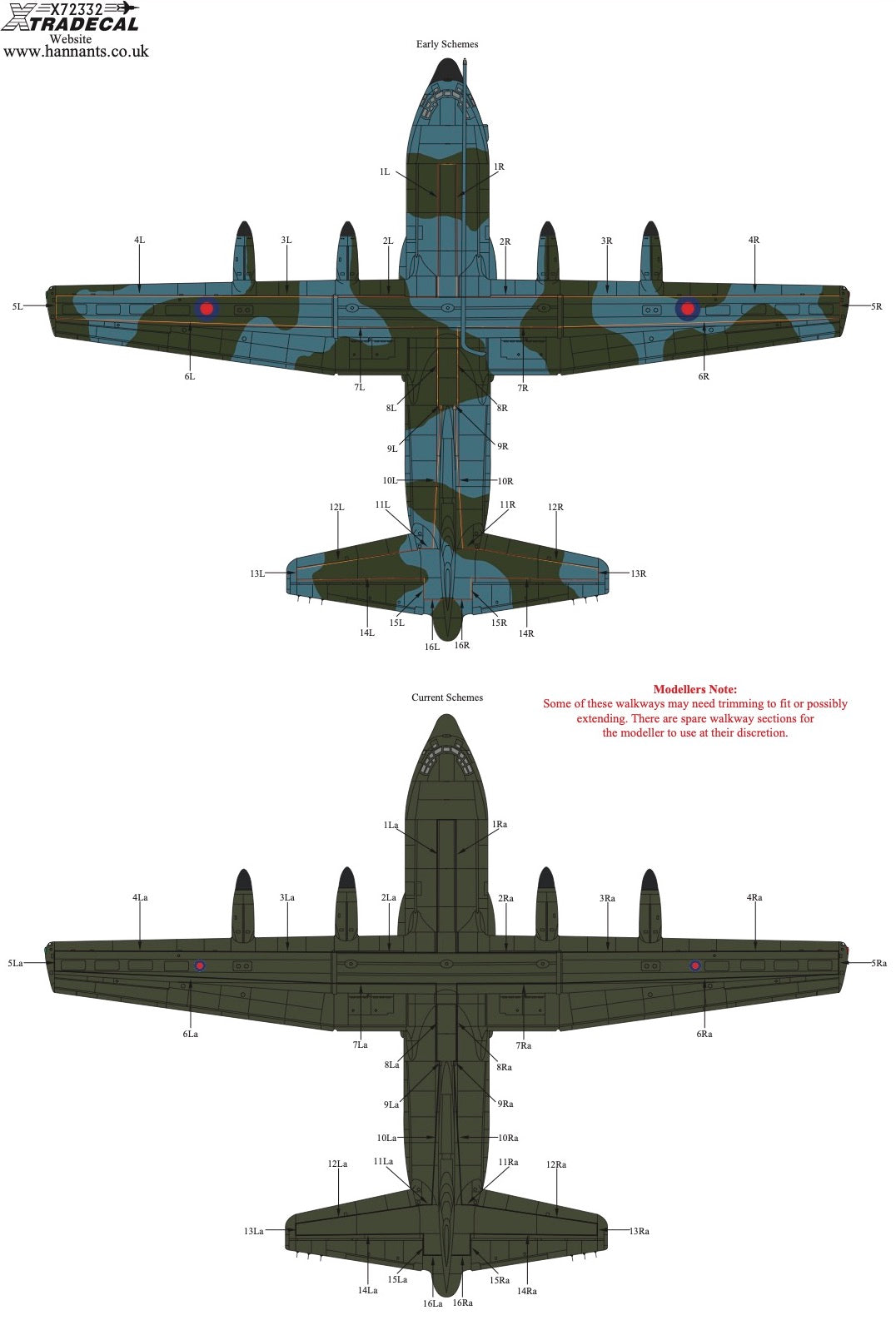 Xtradecal X72332 1:72 RAF Lockheed C-130 Hercules Walkway Stencils