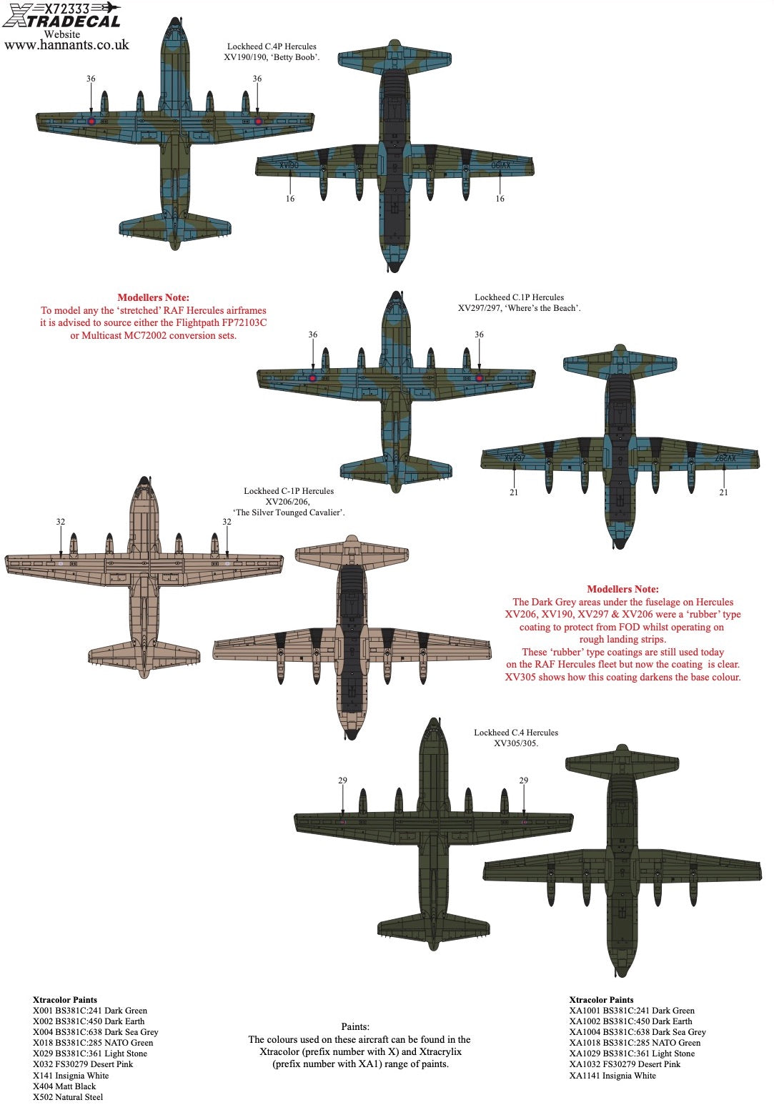 Xtradecal X72333 1:72 RAF Lockheed C-130 Hercules Collection
