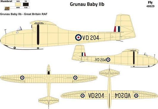 FLY YLF48029 1:48 Grunau Baby IIB RAF VD204