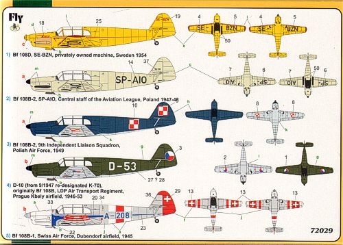 FLY YLF72029 1:72 Messerschmitt Bf-108B/D Taifun Post-War Service