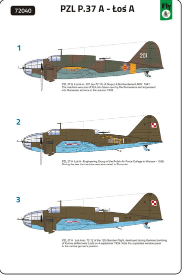 FLY YLF72040 1:72 PZL P.37A