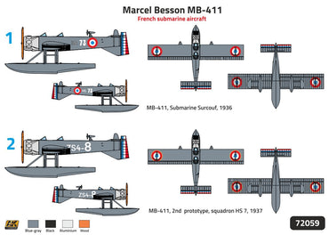 FLY YLF72059 1:72 Marcel-Besson MB-411 float plane