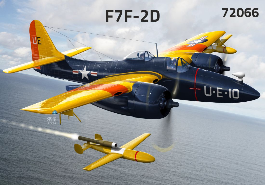 FLY YLF72066 1:72 Grumman F7F-2D Tigercat drone control