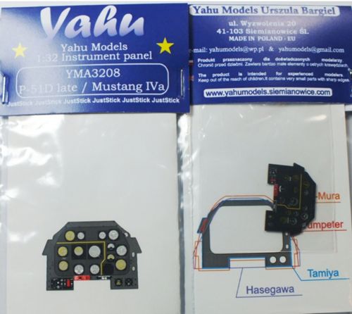 Yahu Models YMA3208 1:32 North-American P-51D Mustang PE Instr.