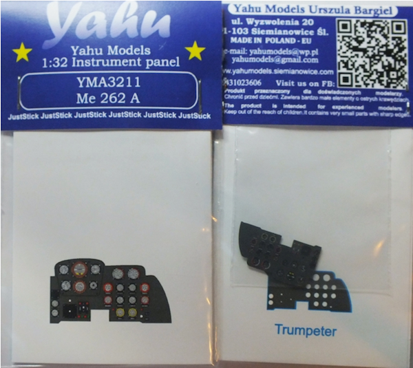 Yahu Models YMA3211 1:32 Messerschmitt Me-262A Photoetched instrument panels