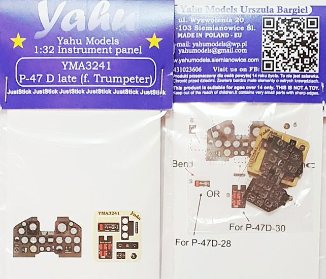 Yahu Models YMA3241 Republic P-47D Thunderbolt Late Panel 1:32