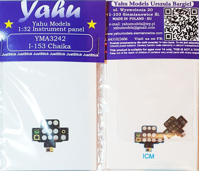 Yahu Models YMA3242 1:32 Polikarpov I-153 Photoetched instrument panels
