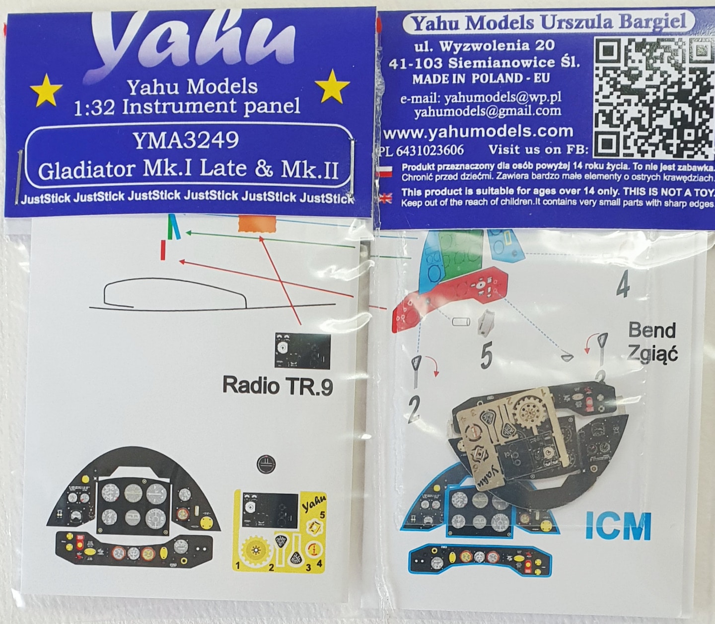 Yahu Models YMA3249 1:32 Gloster Gladiator Mk.II instrument panel