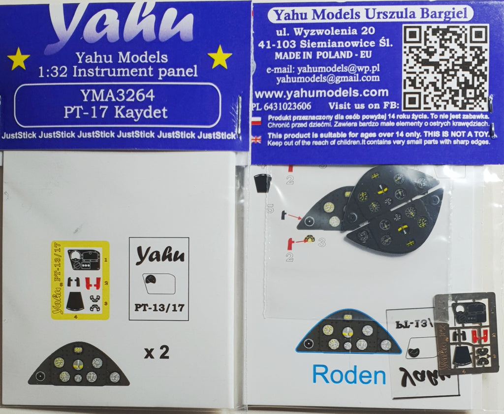 Yahu Models YMA3264 1:32 Stearman PT-17/N2S-3 Kaydet instrument panel