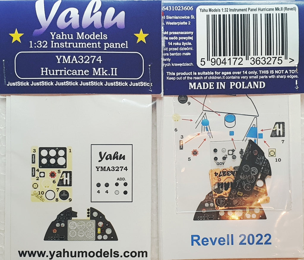 Yahu Models YMA3274 1:32 Hawker Hurricane Mk.IIb instrument panel