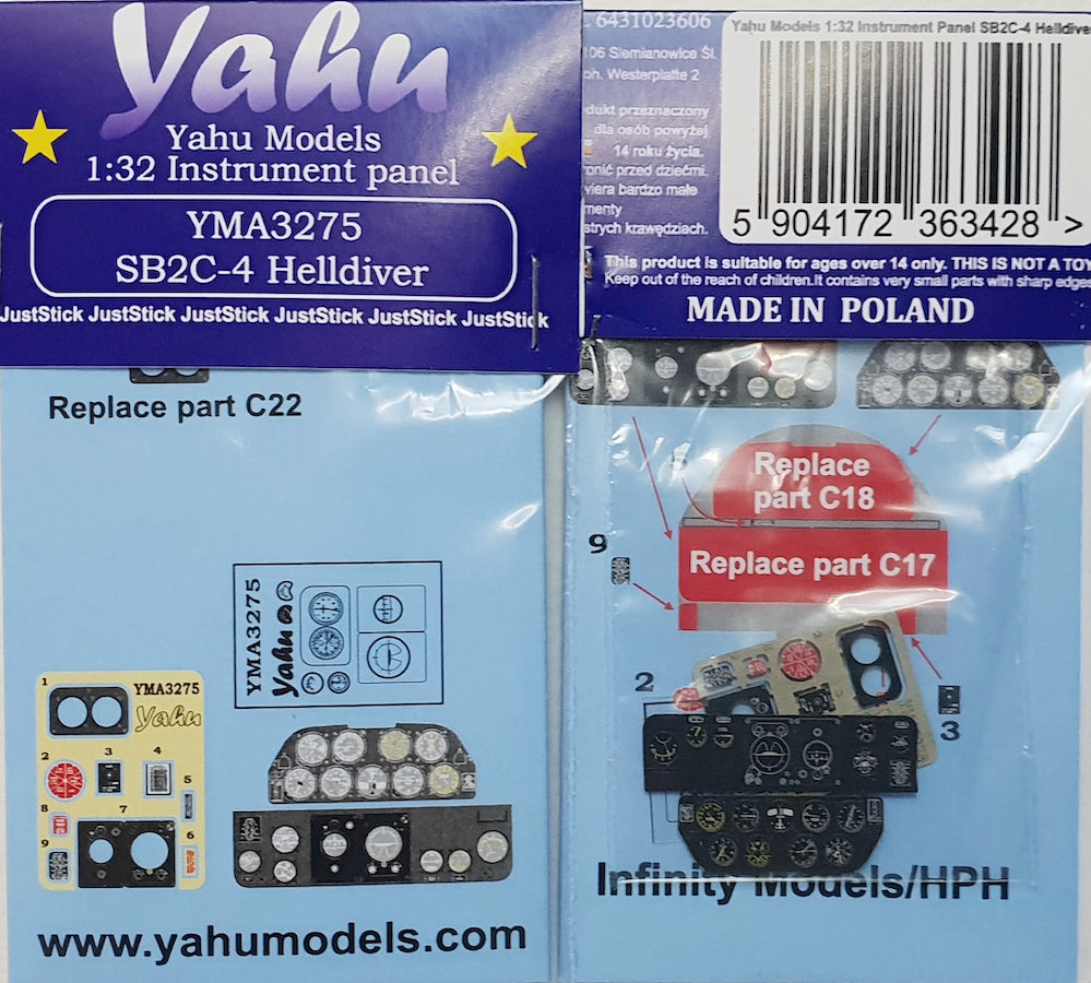 Yahu Models YMA3275 1:32 Curtiss SB2C-4 Helldiver instrument panel