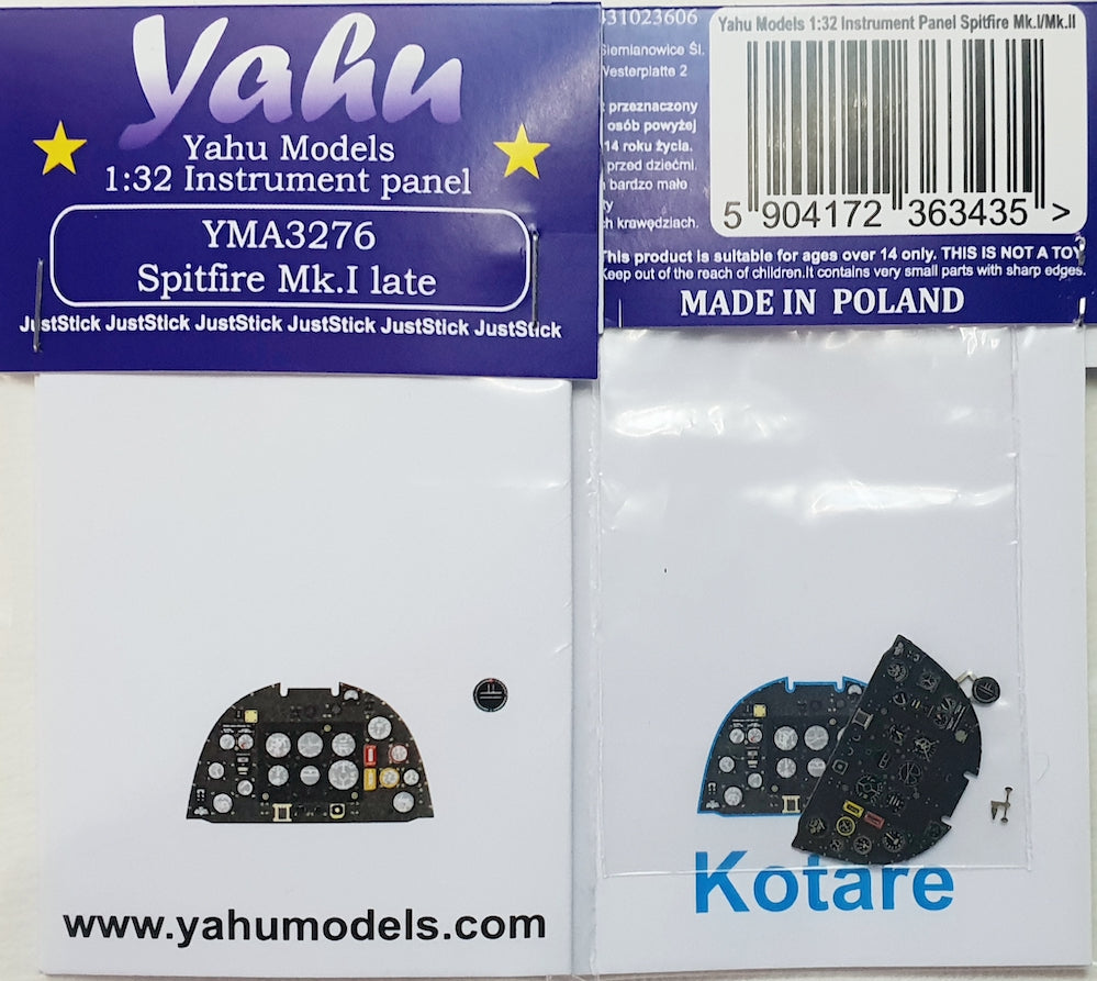Yahu Models YMA3276 1:32 Supermarine Spitfire Mk.I late version instrument panel