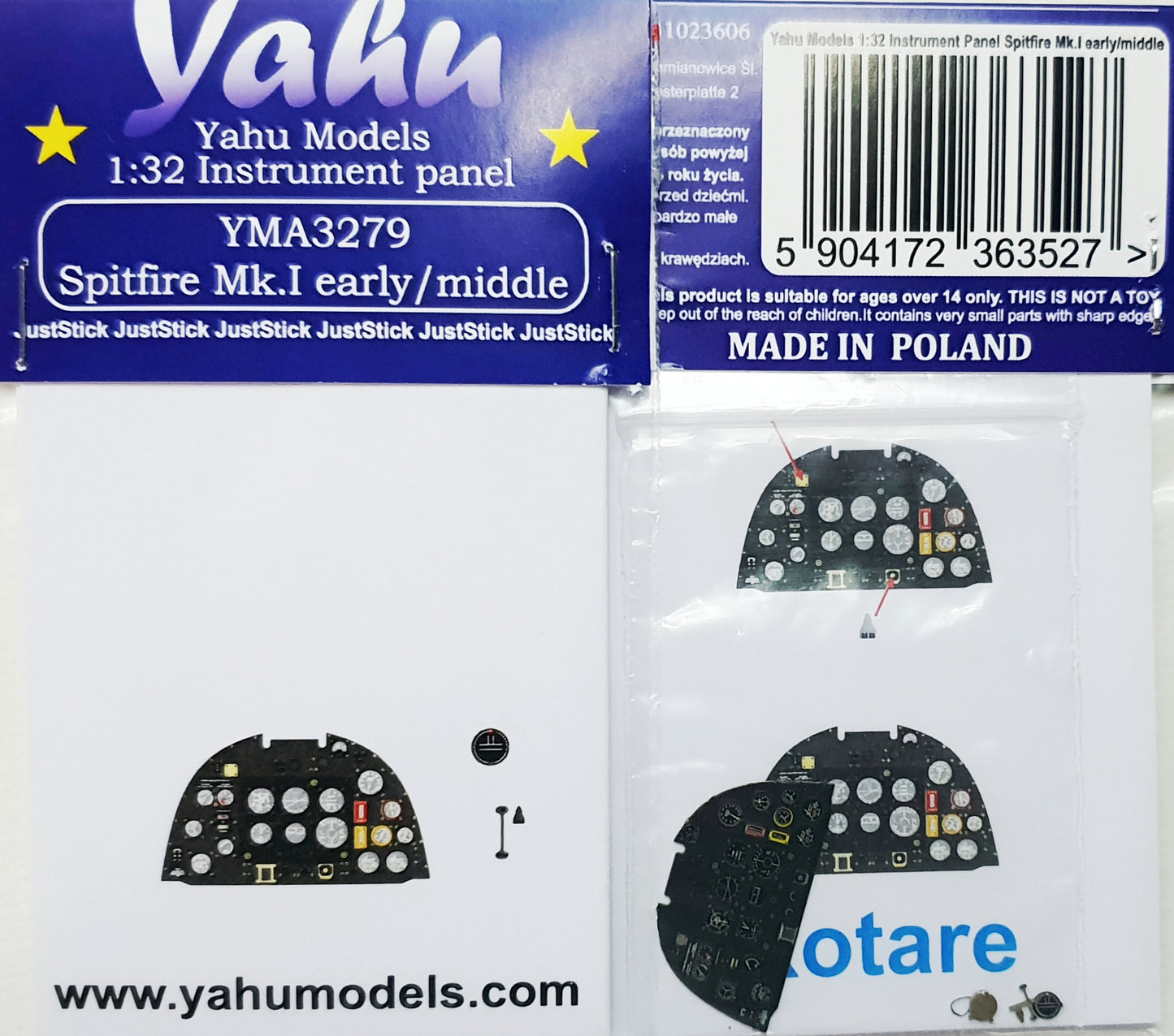 Yahu Models YMA3279 1:32 Supermarine Spitfire Mk.I early/middle instrument panel