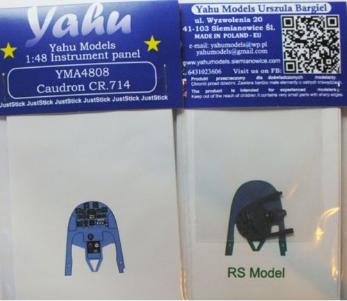 Yahu Models YMA4808 1:48 Caudron CR.714 Photoetched instrument panels