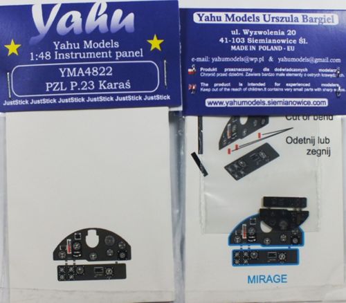Yahu Models YMA4822 1:48 PZL P.23 Karas Photoetched instrument panels