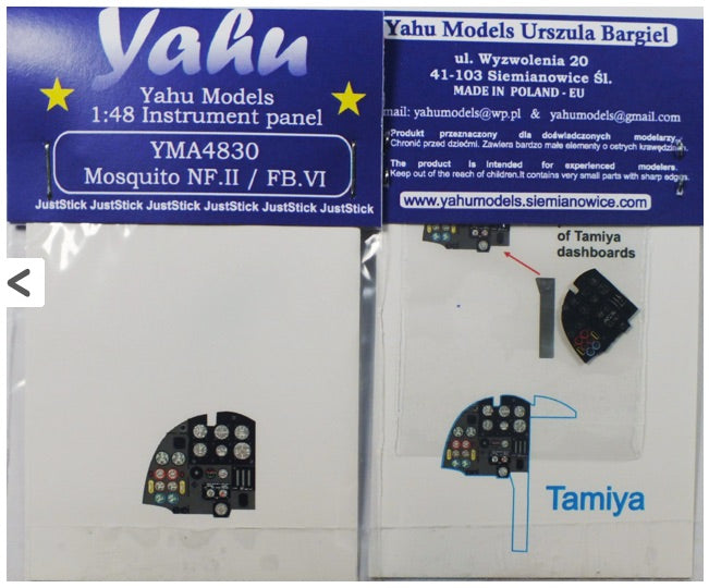 Yahu Models YMA4830 de Havilland Mosquito NF.II/FB.VI Panel 1:48